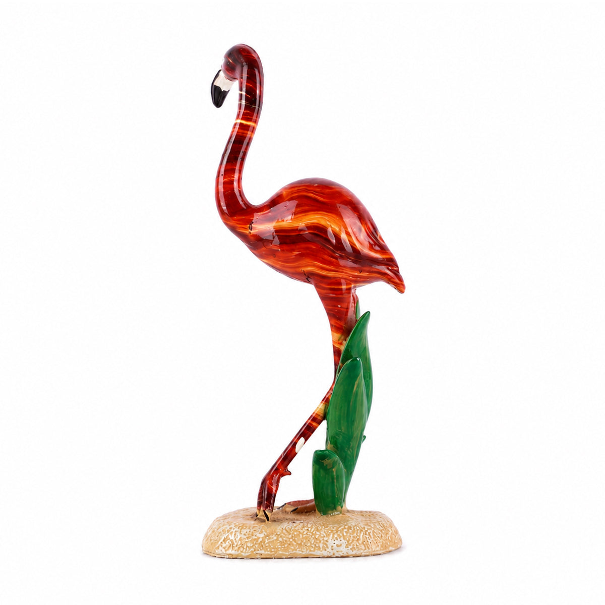 Glossy Red Mini Flamingo Statue – Polyresin Decorative Showpiece