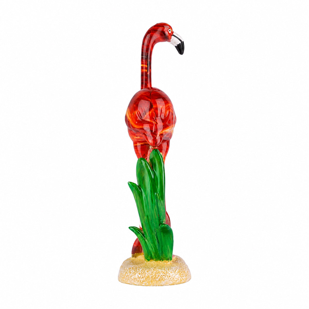 Glossy Red Mini Flamingo Statue – Polyresin Decorative Showpiece