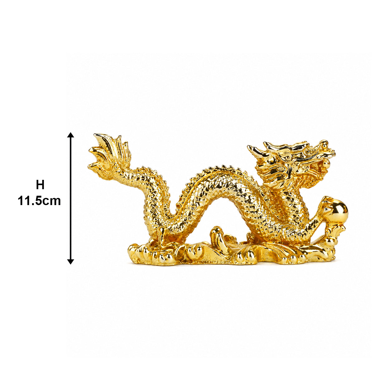 Golden Double Dragon Figurine – Feng Shui Showpiece for Home & Office