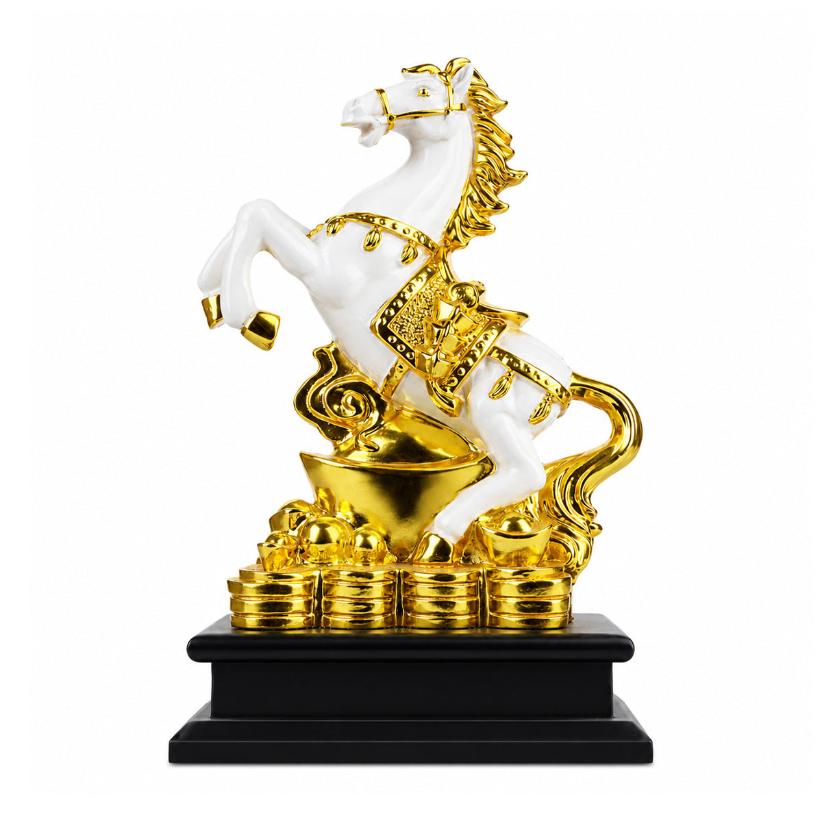 Golden Horse on Ingot Feng Shui Statue | Attract Wealth & Success