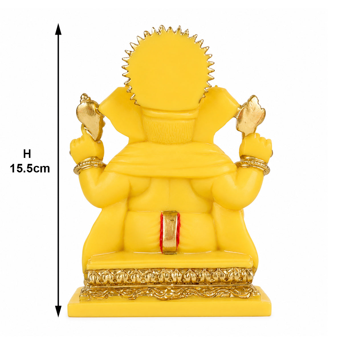 The Writershub Ganpati Bappa Idol with Golden Crown & Modak – Polyresin