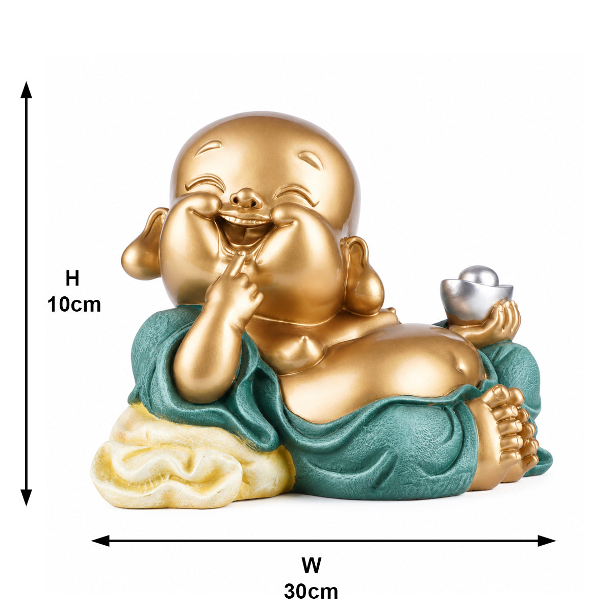 The Writershub Smiling Laughing Buddha Polyresin Statue Holding Bowl