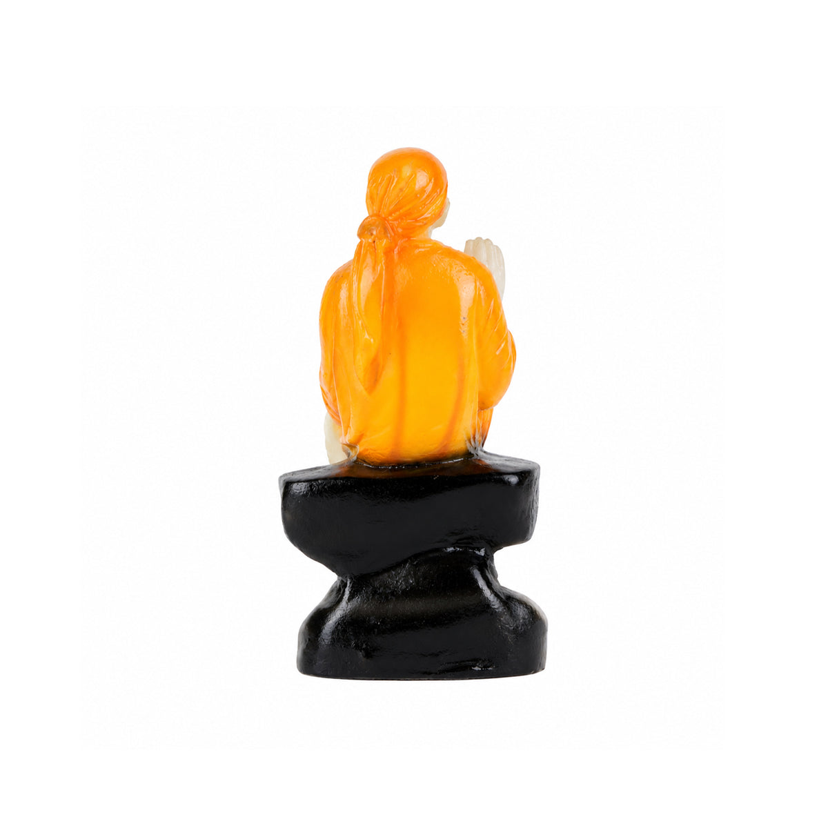 Mini Shirdi Sai Baba Idol Statue – Orange & Gold Polyresin