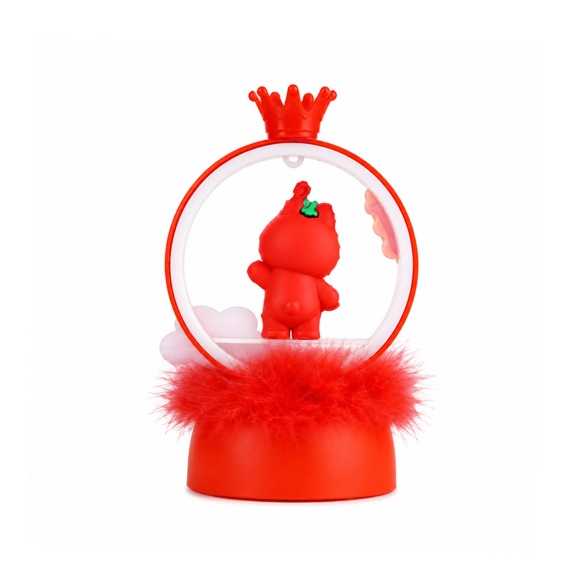 Red Teddy Bear Happy Birthday Decoration with LED Lights