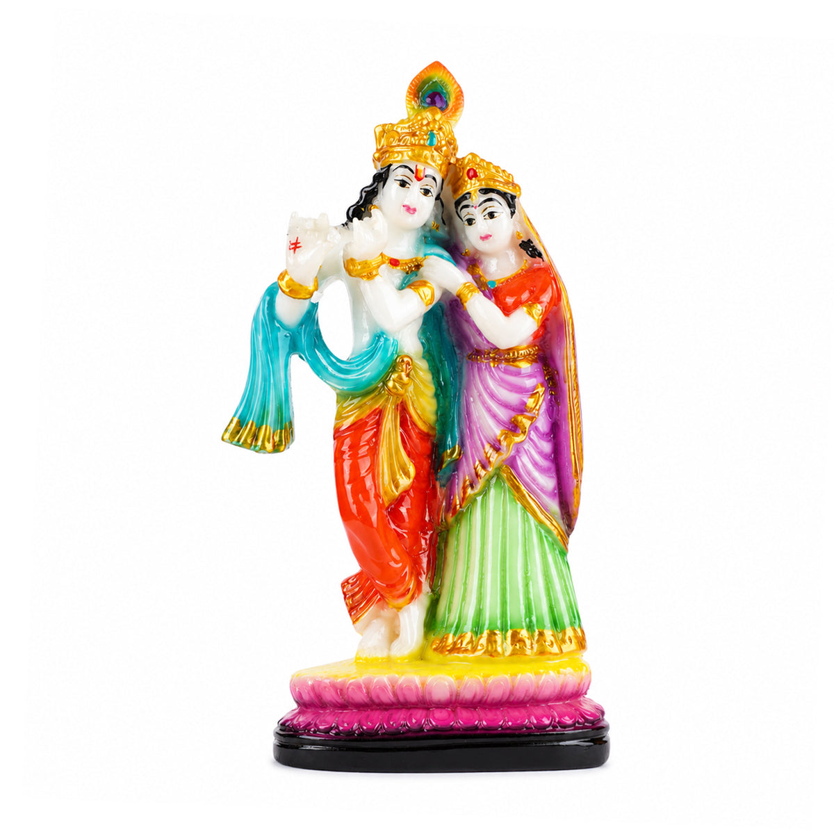 Radha Krishna Idol – Multicolour Polyresin, Matte Finish