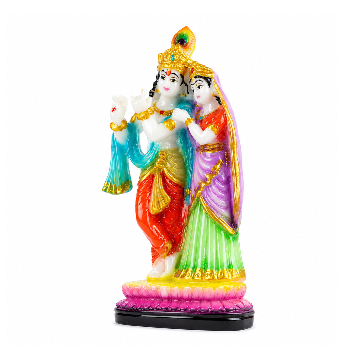 Radha Krishna Idol – Multicolour Polyresin, Matte Finish
