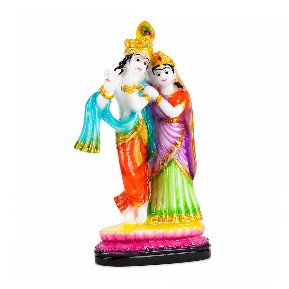 Radha Krishna Idol – Multicolour Polyresin, Matte Finish