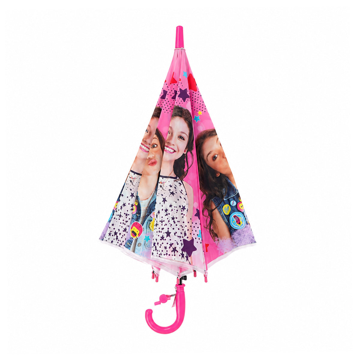 Arav Pink Luna Themed Kids Umbrella — Pink with Whistle Handle, 65 cm