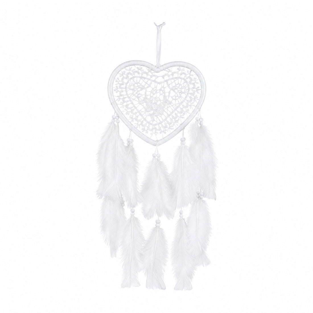 The Writershub Heart-Shaped Handmade Dream Catcher — Lace & Feathers