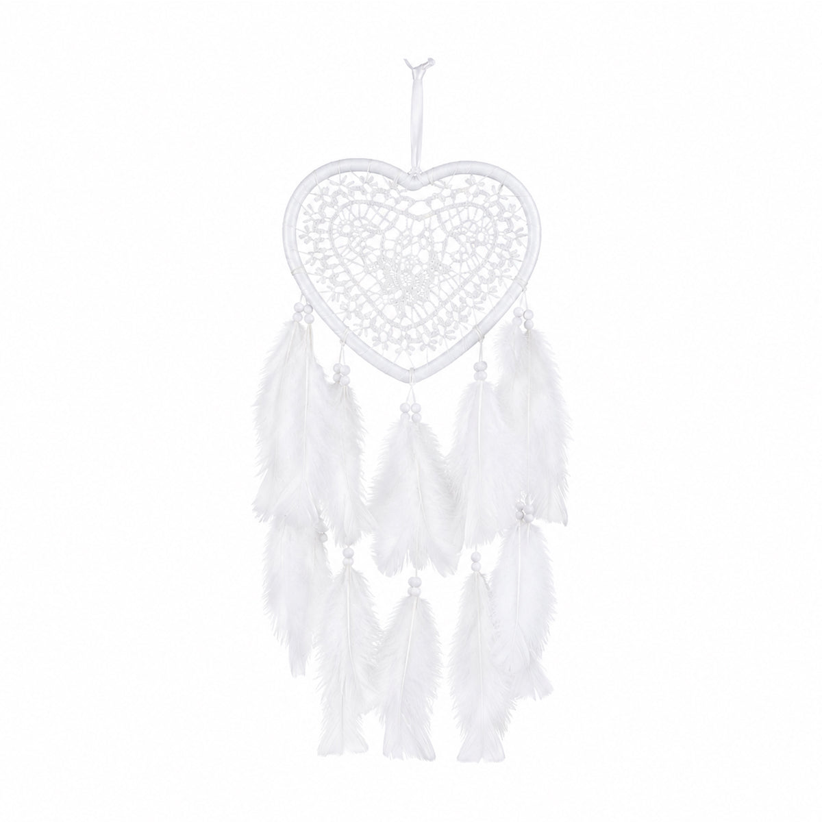 The Writershub Heart-Shaped Handmade Dream Catcher — Lace & Feathers