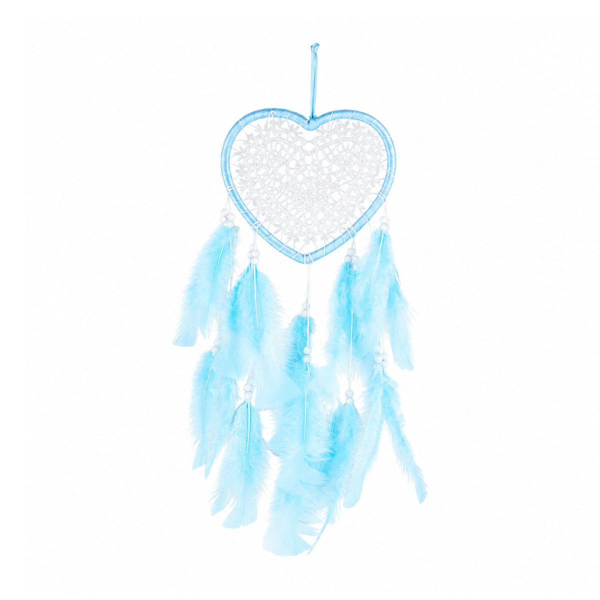 The Writershub Heart-Shaped Handmade Dream Catcher — Lace & Feathers