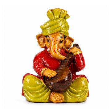 The Writershub Lord Ganesha Playing Veena Idol Decorative Showpiece