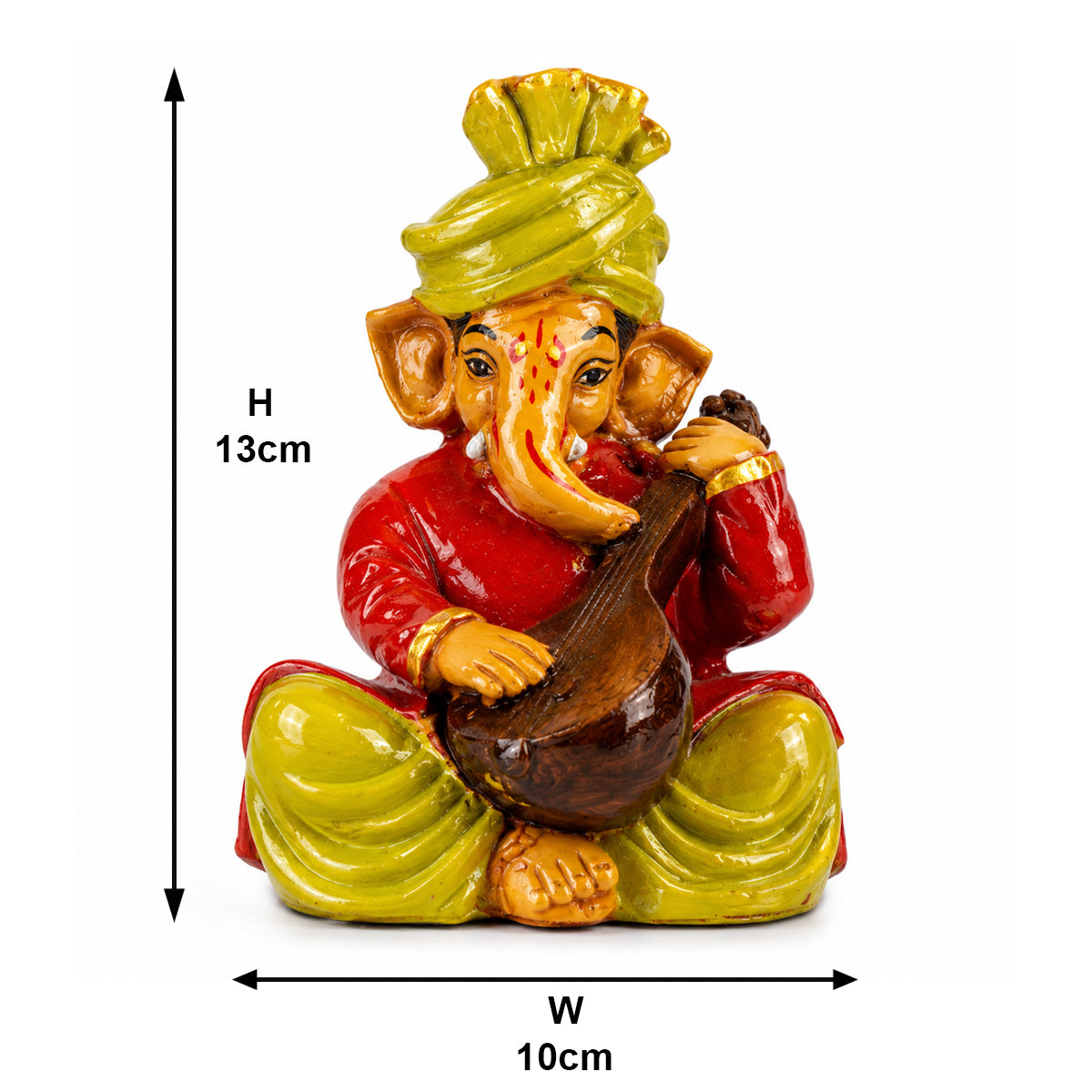 The Writershub Lord Ganesha Playing Veena Idol Decorative Showpiece