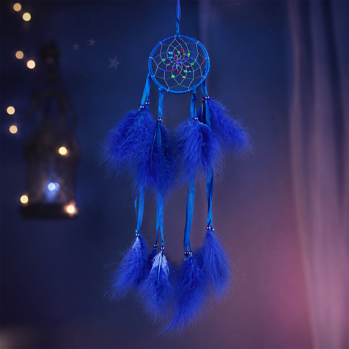 The Writershub Circular Web with Decorative Beads Design Handmade Dream Catcher