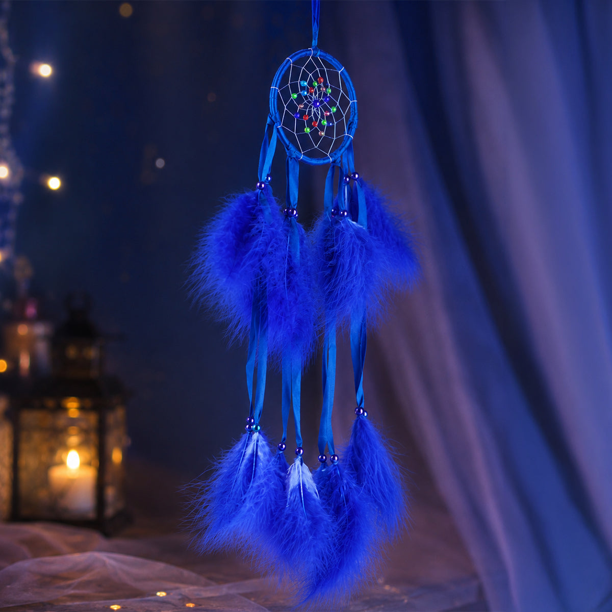 The Writershub Circular Web with Decorative Beads Design Handmade Dream Catcher