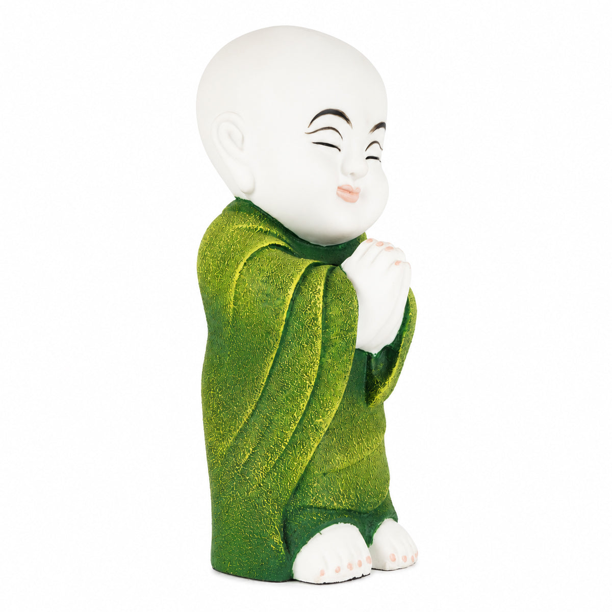 The Writershub White Peaceful Monk Figurine Namaste Posture Showpiece