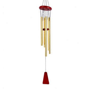 The Writershub Handcrafted Wooden Wind Chime with 6 Metal Pipes