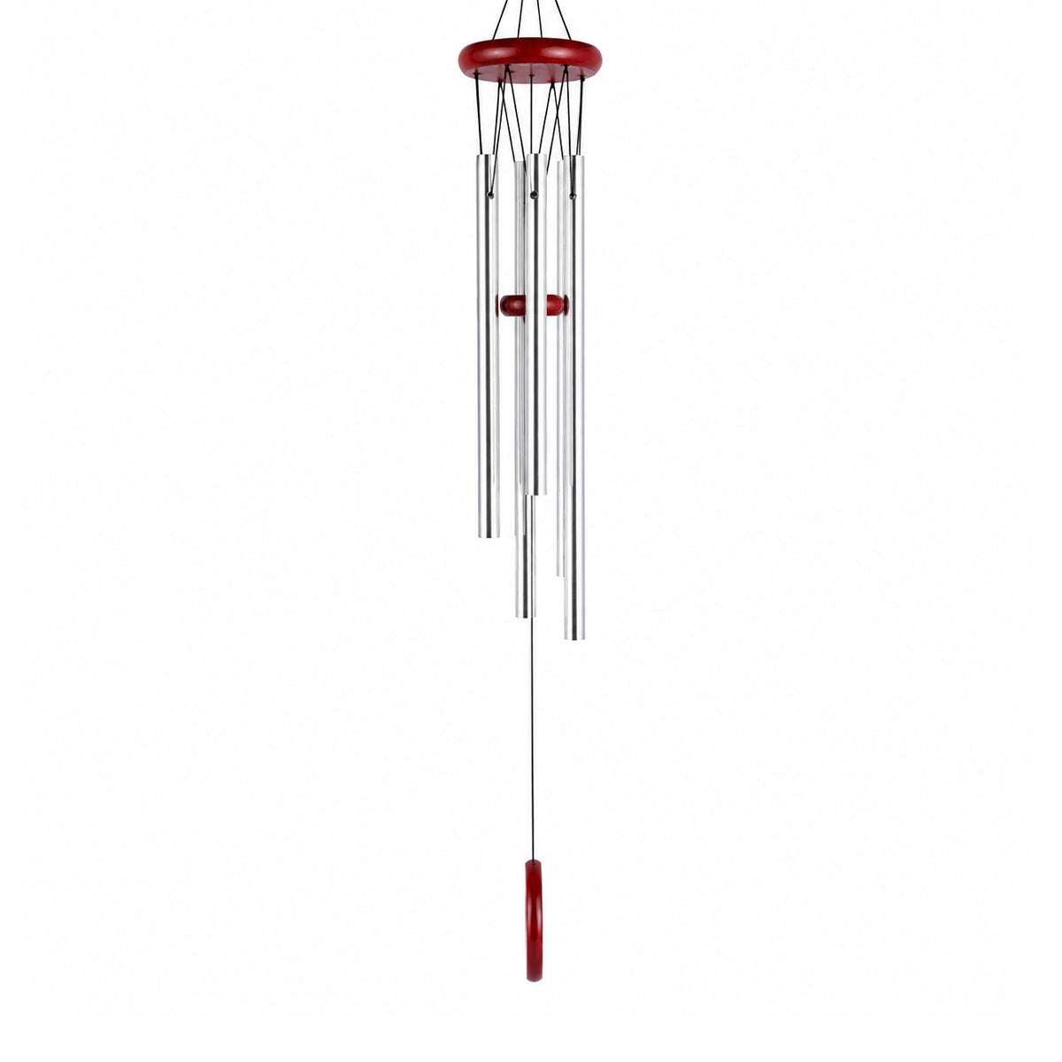 The Writershub Handcrafted Wooden Wind Chime with 4 Metal Pipes