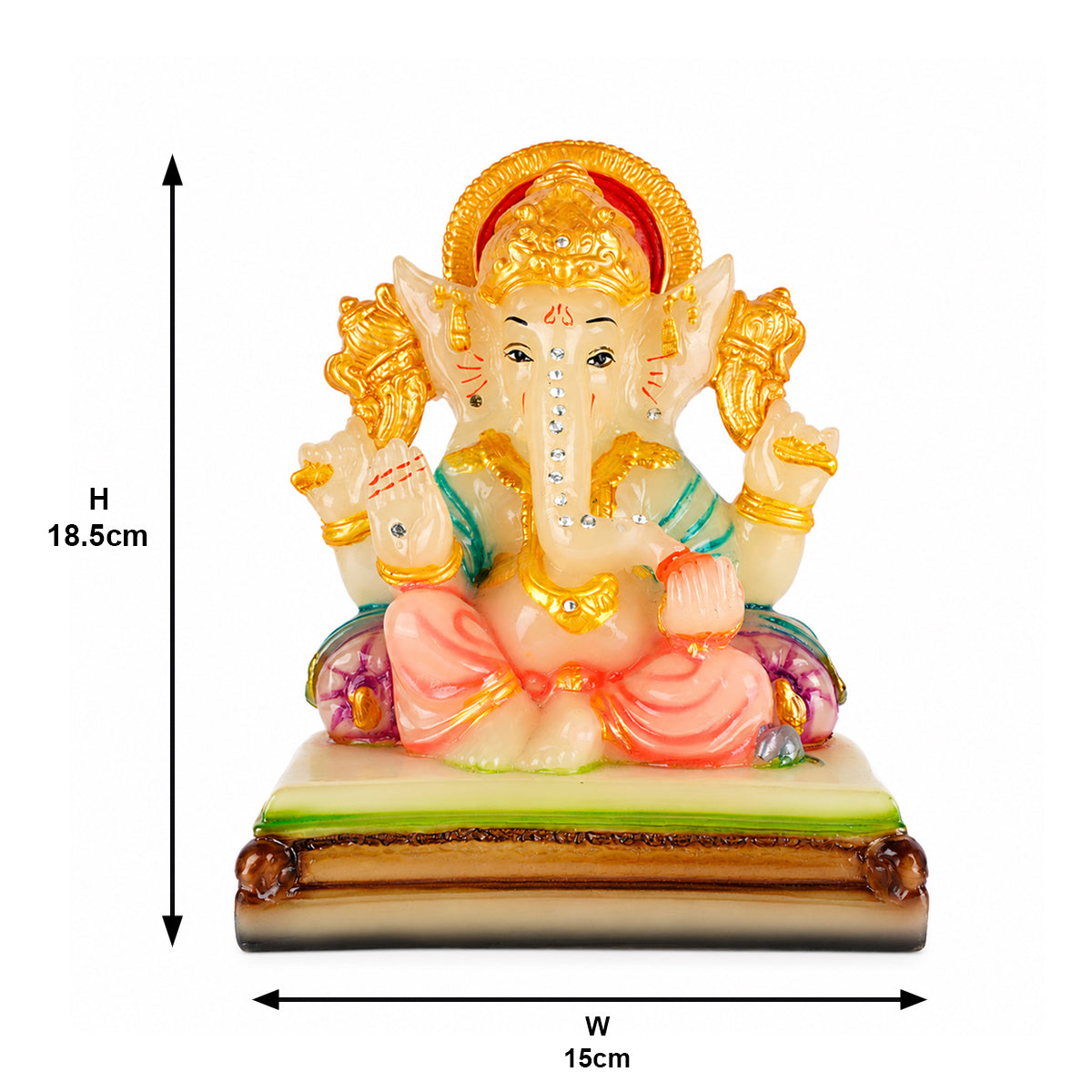 The Writershub Lord Ganesha Decorative Idol | Premium Resin Ganpati Murti Showpiece