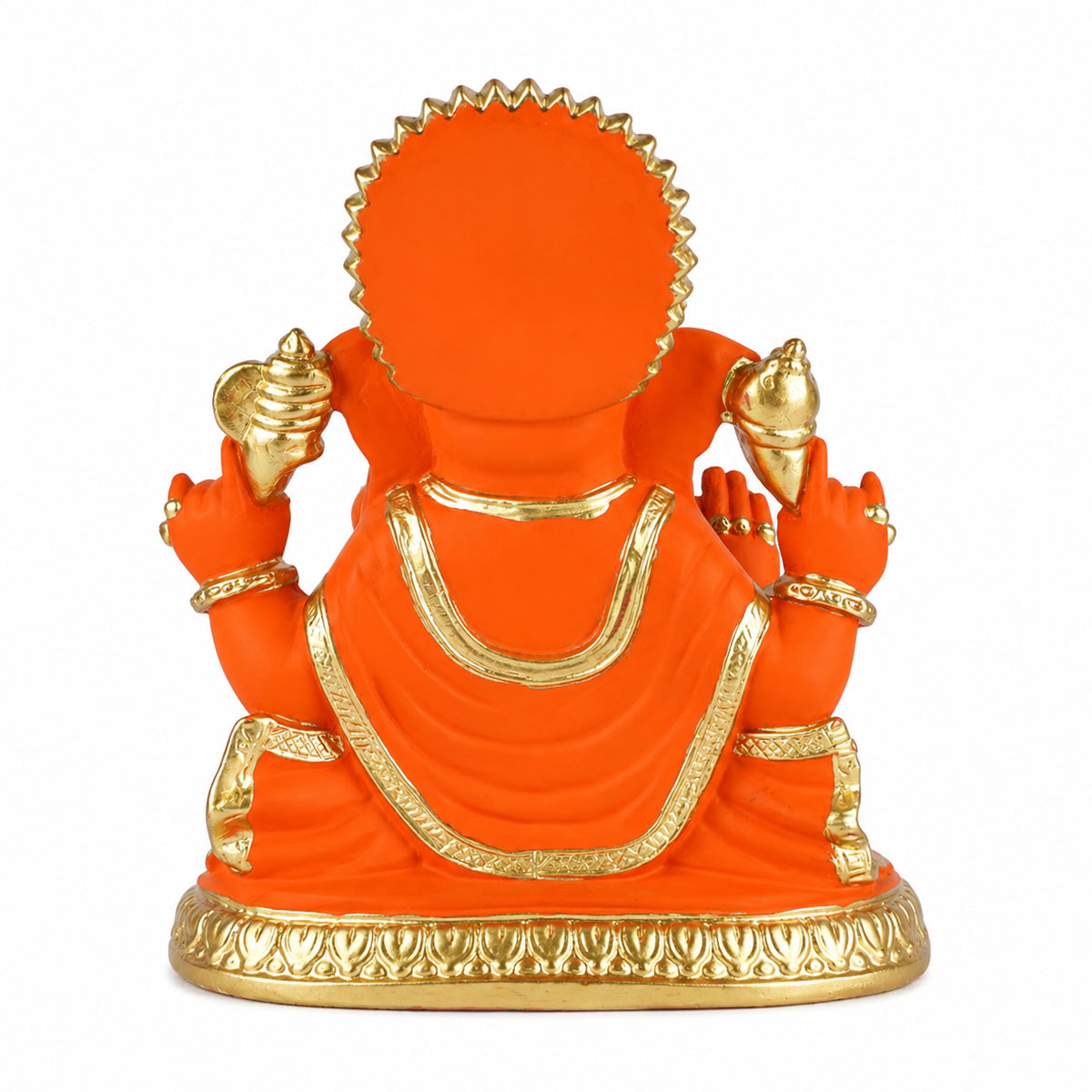 The Writershub Red & Gold Lord Ganesha Idol with Stone Work Showpiece