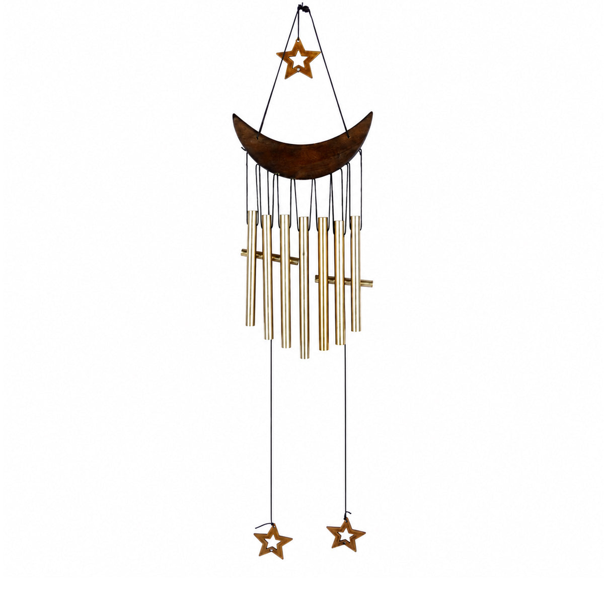 The Writershub Moon & Star Metal Wind Chime — Nine Tubes