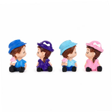 The Writershub Cute Miniature Couple Figurines with Hat