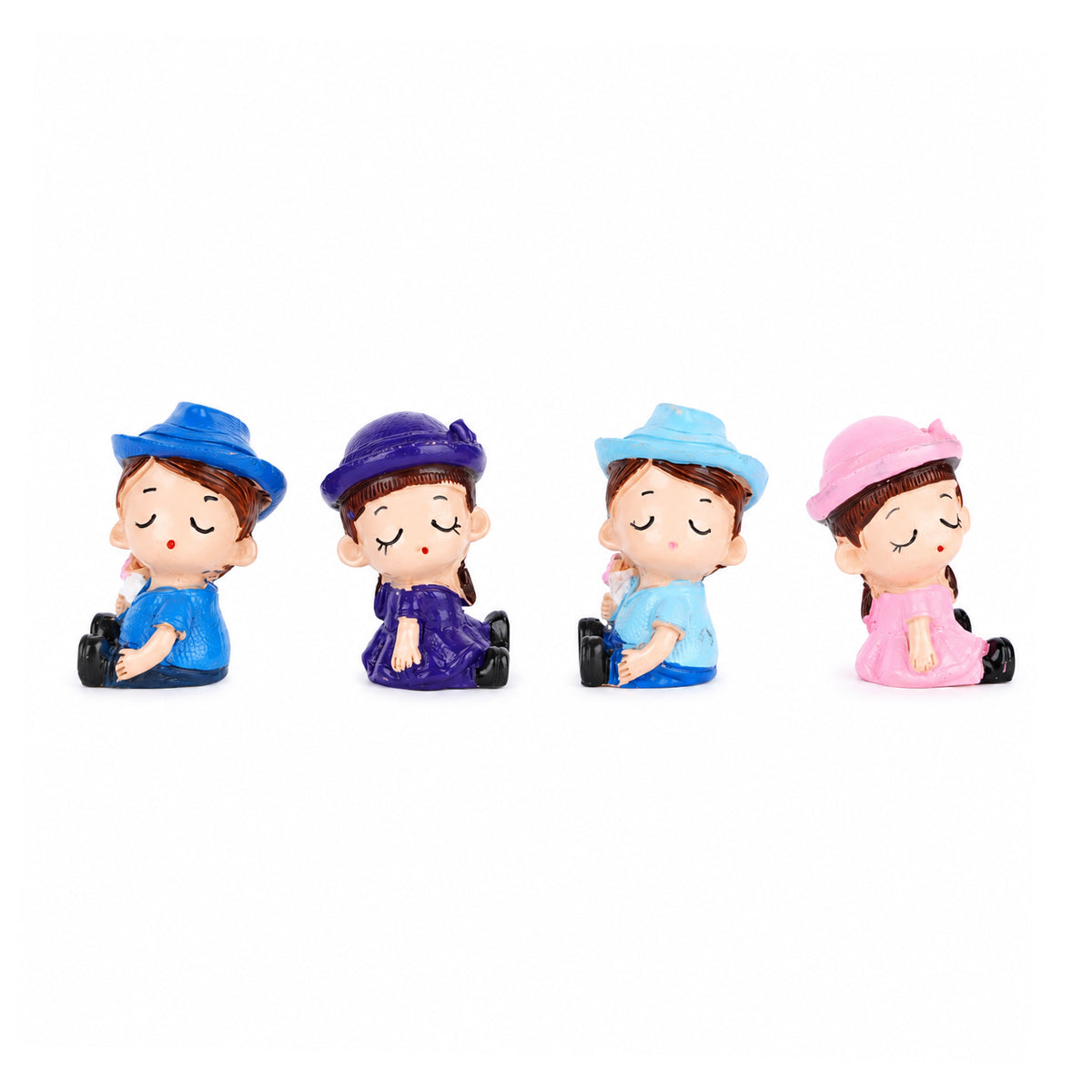 The Writershub Cute Miniature Couple Figurines with Hat