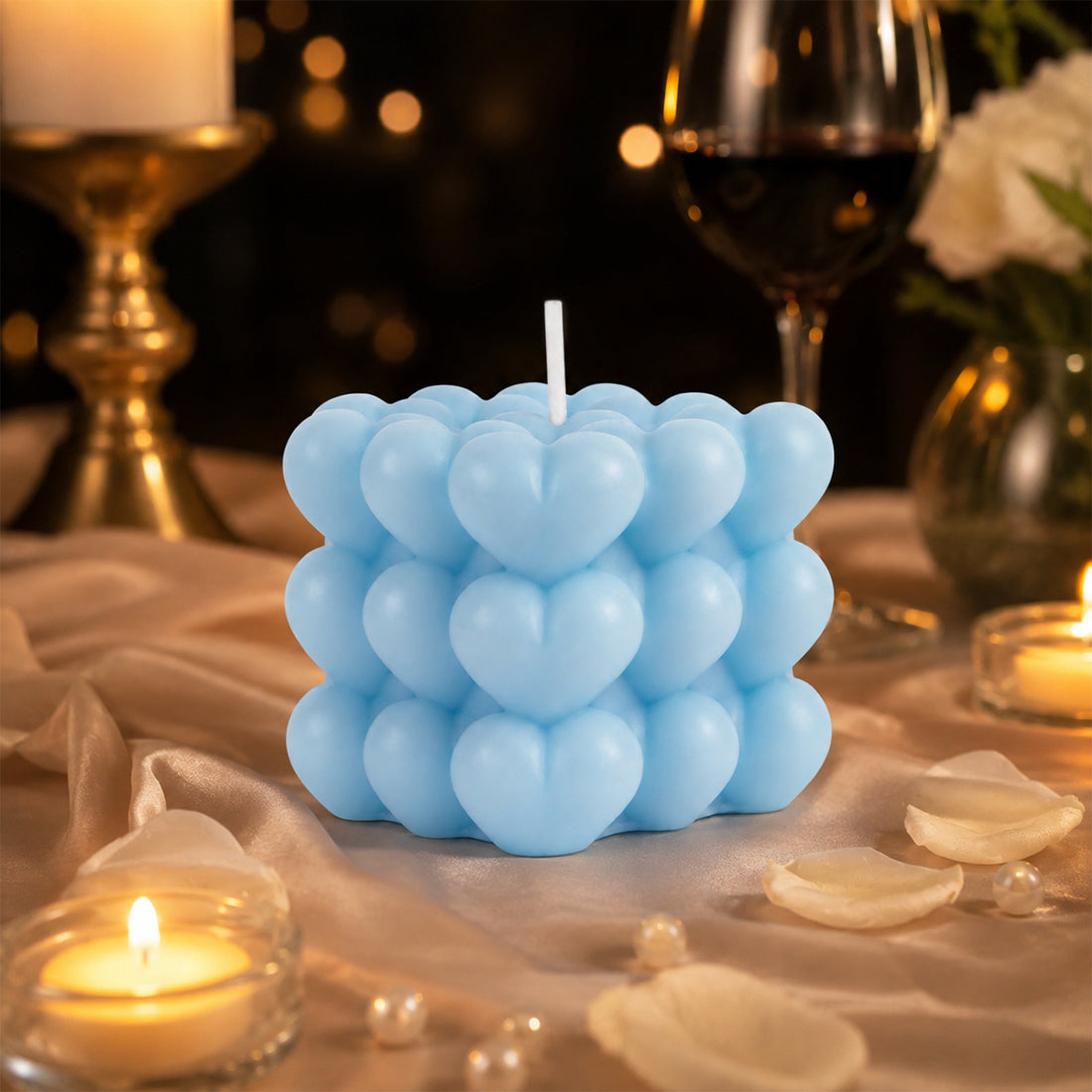 The Writershub Light Blue Bubble Cube Scented Candle