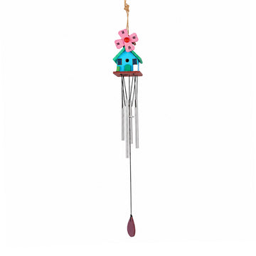 The Writershub Small House & Windmill Wind Chime with Metal Bells