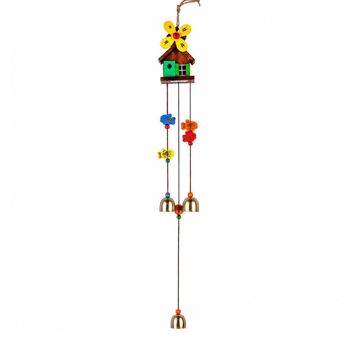 The Writershub Small House & Windmill Wind Chime with Metal Bells