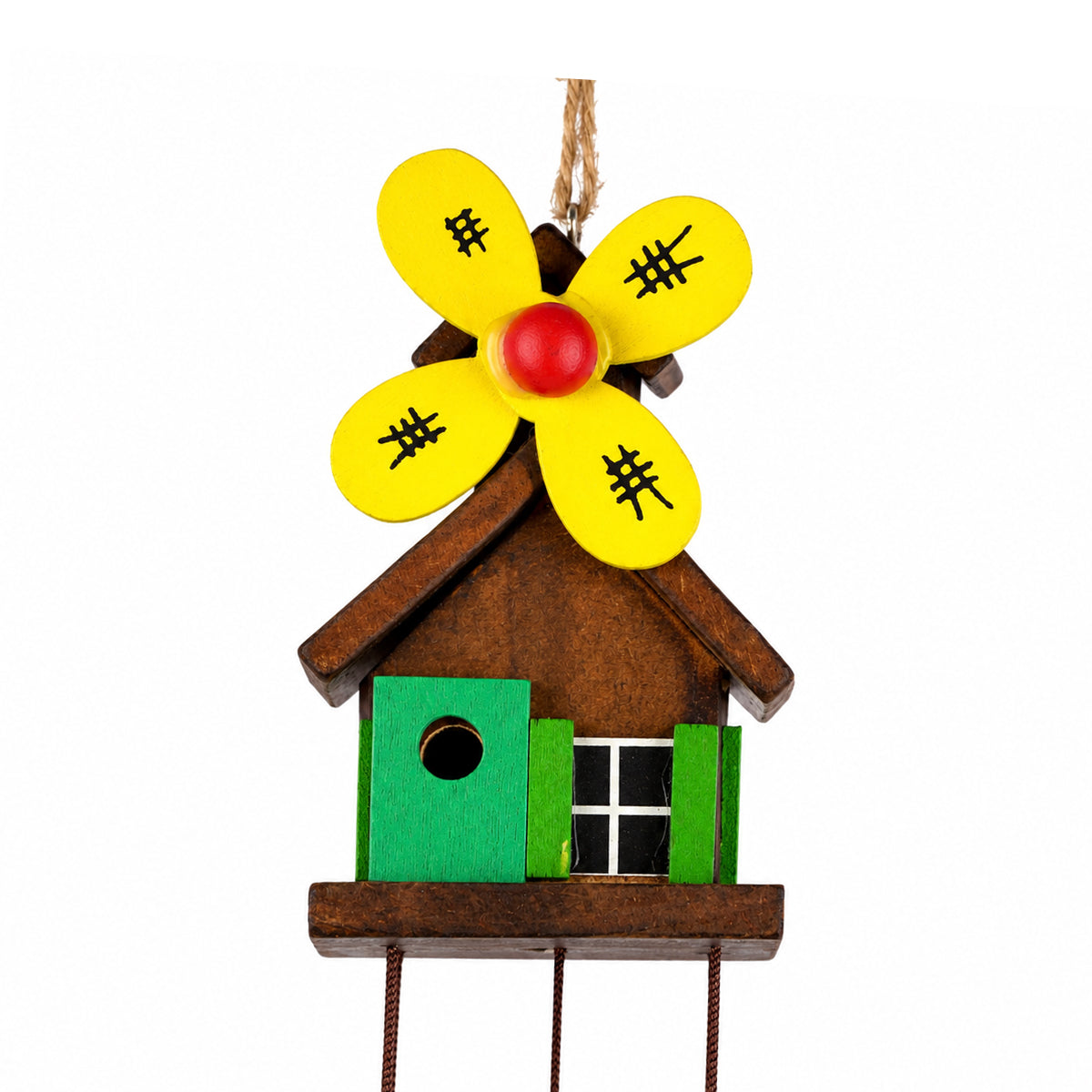 The Writershub Small House & Windmill Wind Chime with Metal Bells