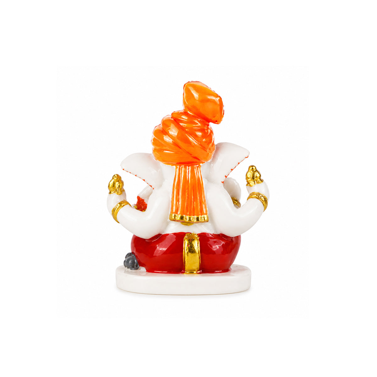 The Writershub Minnie Ganesh Idol with Orange Pagdi Showpiece