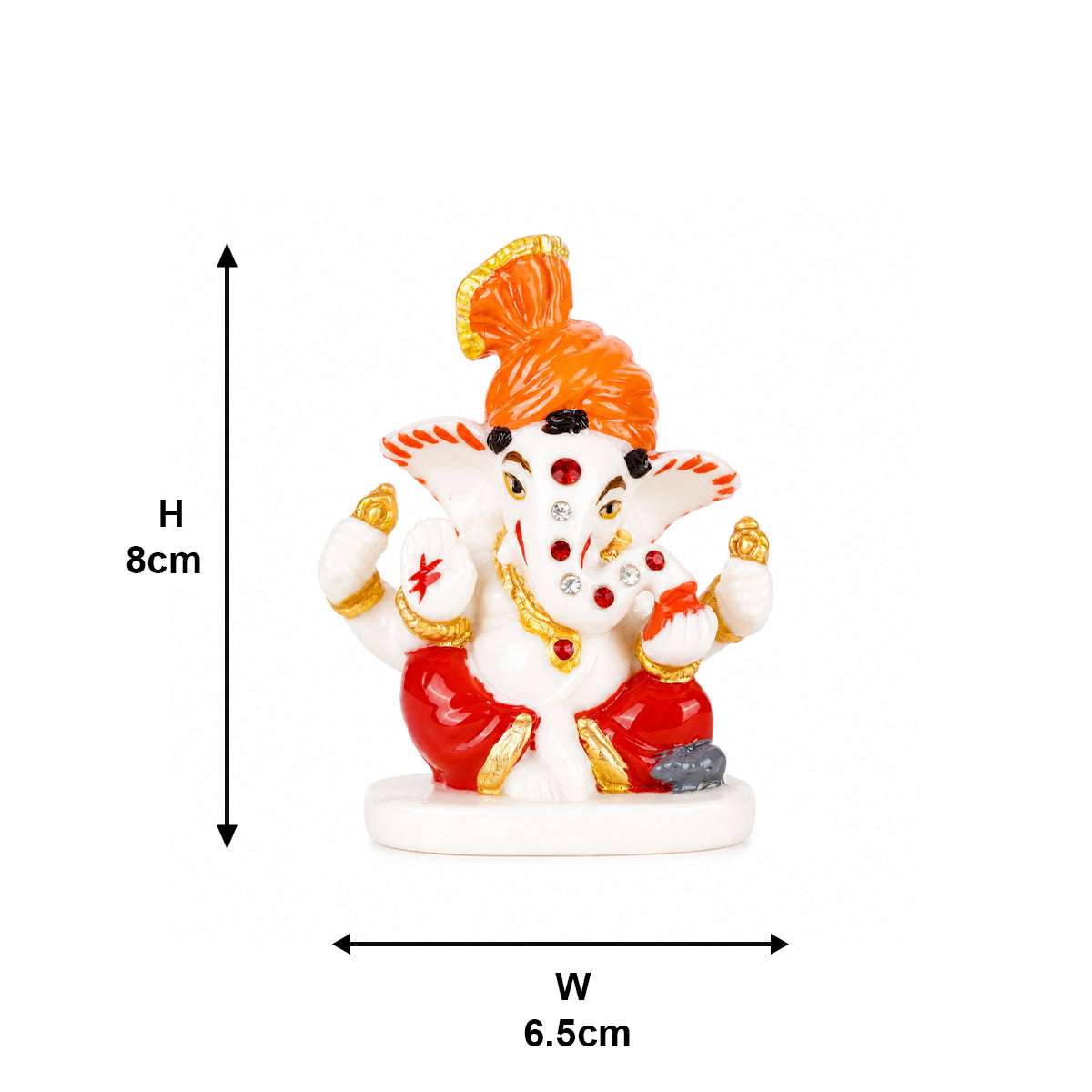 The Writershub Minnie Ganesh Idol with Orange Pagdi Showpiece
