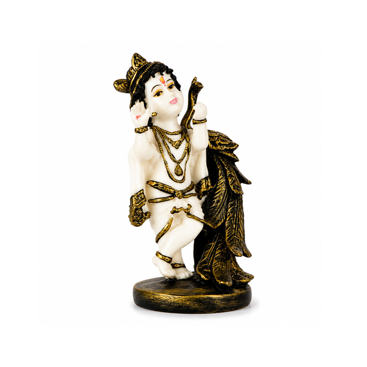 Gopal Bal Krishna Statue With Peacock Idol for Home Temple Decor