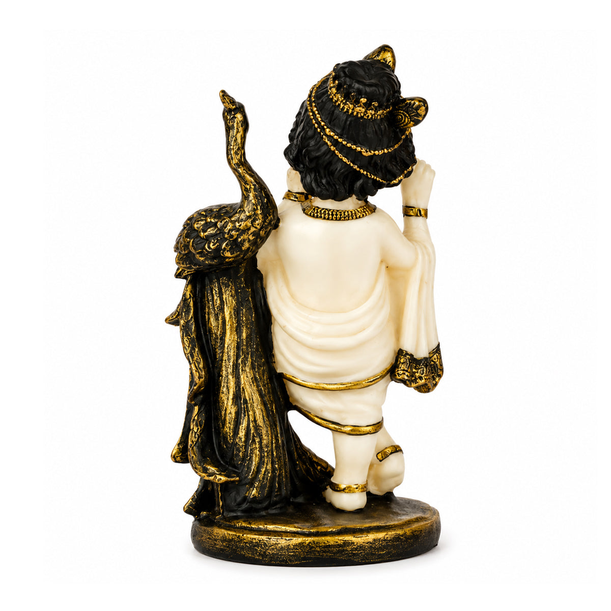 Gopal Bal Krishna Statue With Peacock Idol for Home Temple Decor