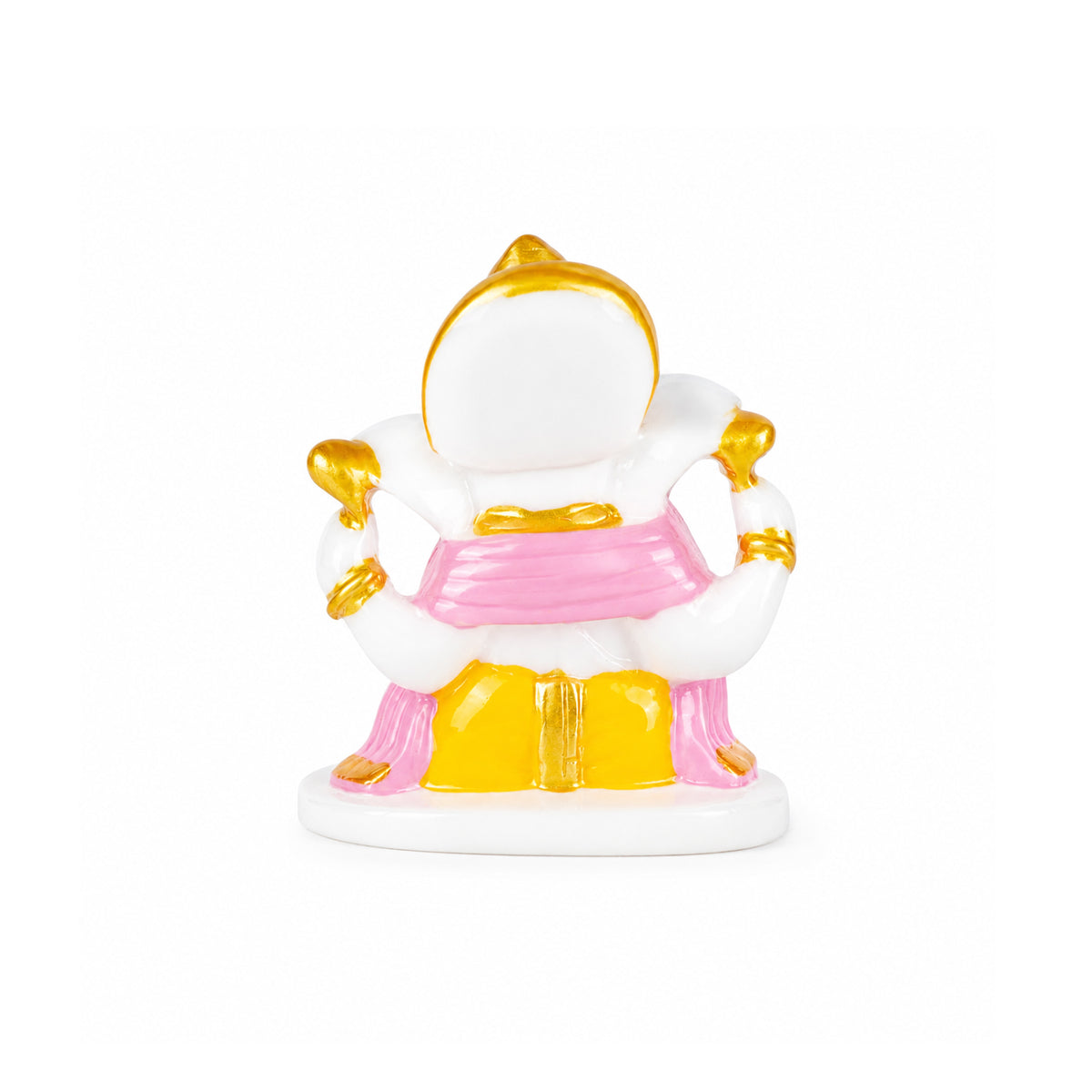 The Writershub Lord Ganesha Decorative Idol with Yellow Dhoti & Stone Work