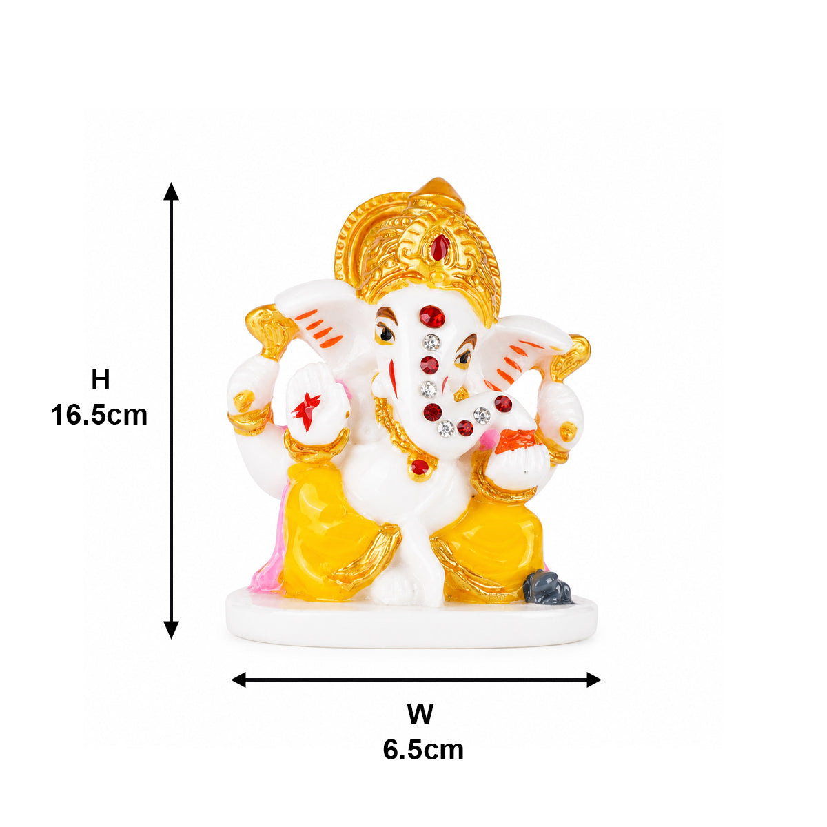 The Writershub Lord Ganesha Decorative Idol with Yellow Dhoti & Stone Work
