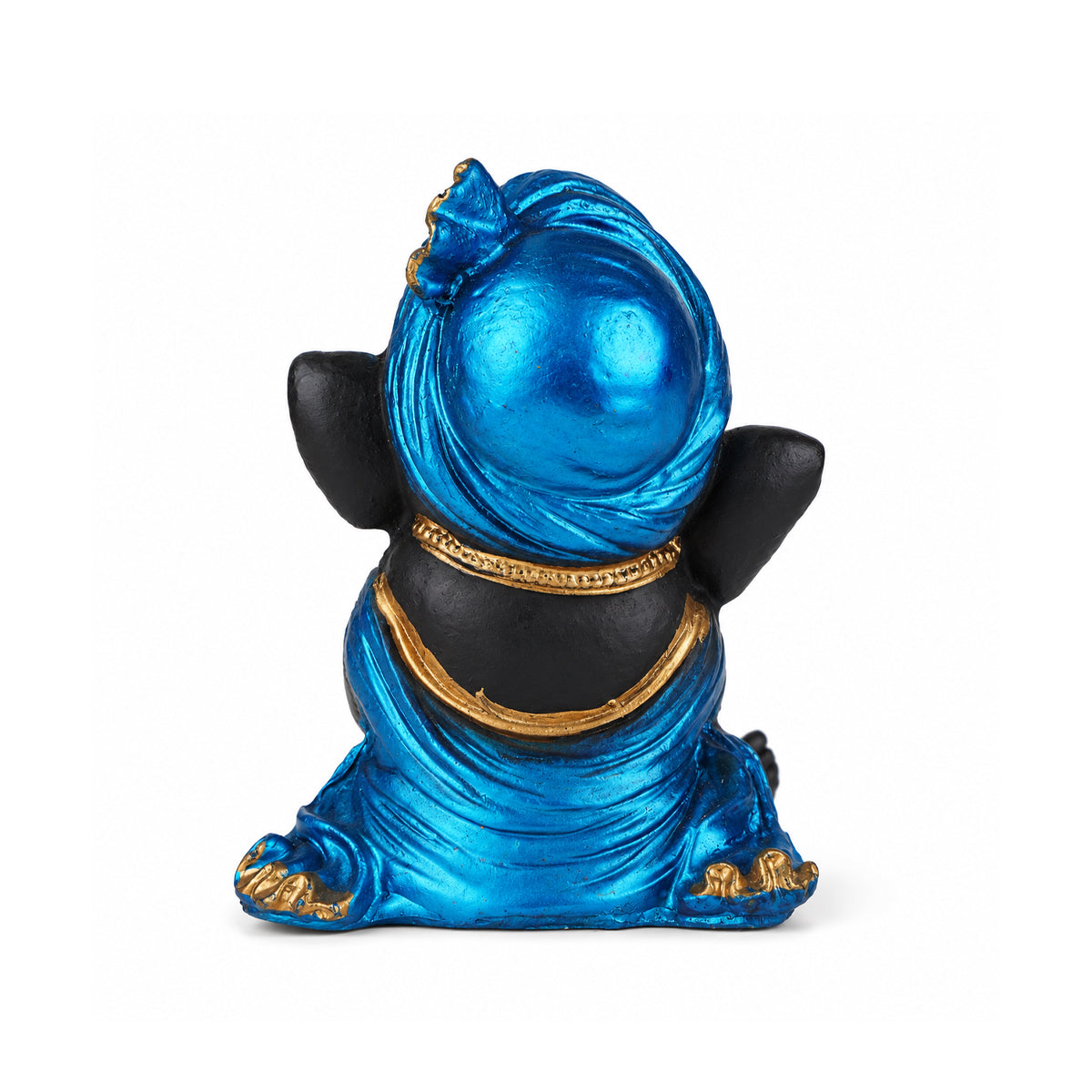 The Writershub Matte Black Thinking Pose Ganesha Statue