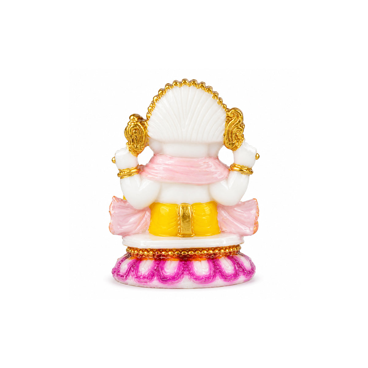 The Writershub Yellow Dhoti Lord Ganesha Sitting on Lotus Statue - Polyresin Idol