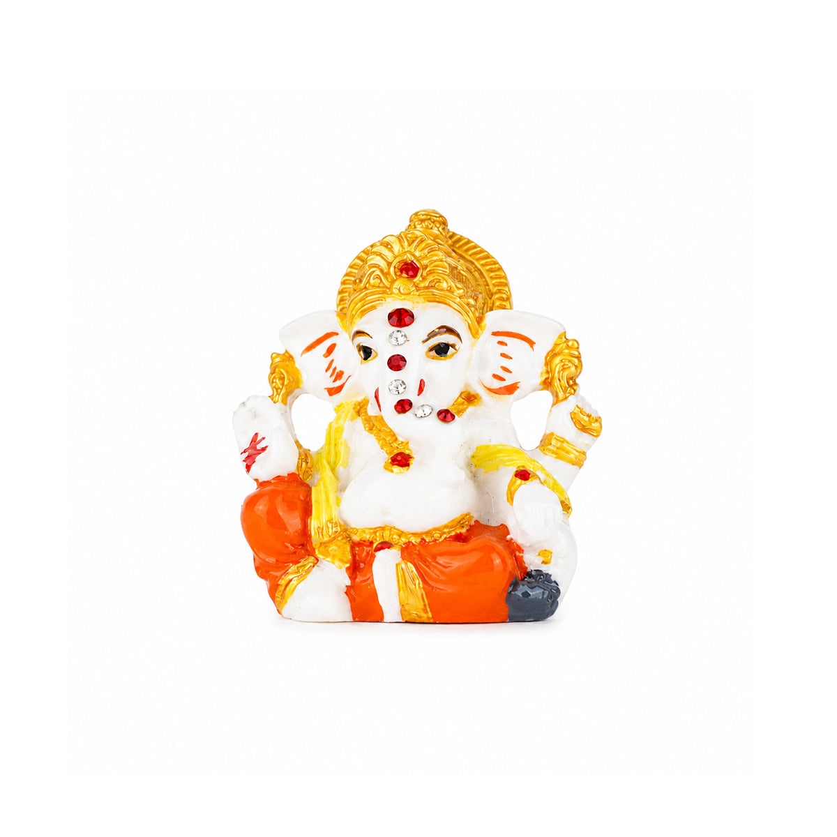 The Writershub Mini Red Dhoti Ganesha Blessing Pose Resin Statue