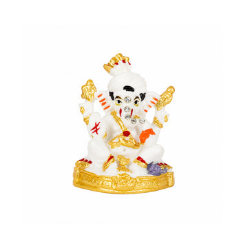 The Writershub White Mini Lord Ganesha Blessing Pose Polyresin Statue