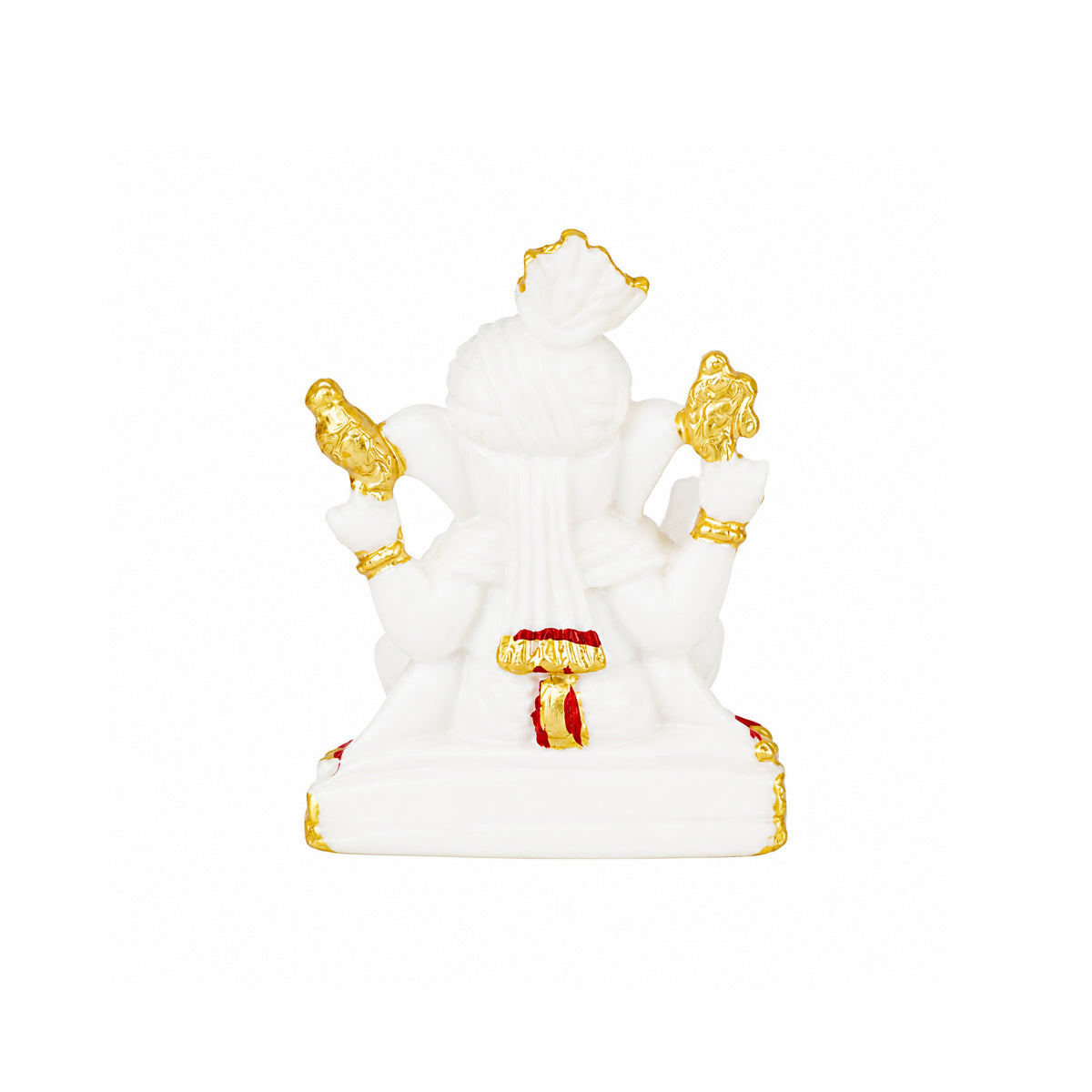 The Writershub White Mini Lord Ganesha Blessing Pose Polyresin Statue