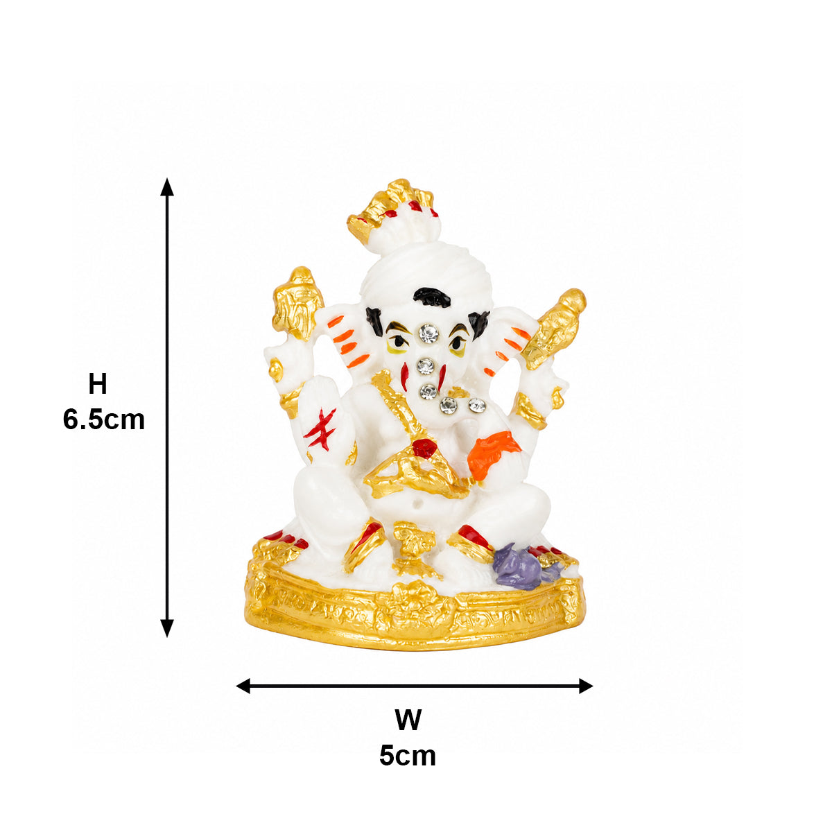 The Writershub White Mini Lord Ganesha Blessing Pose Polyresin Statue