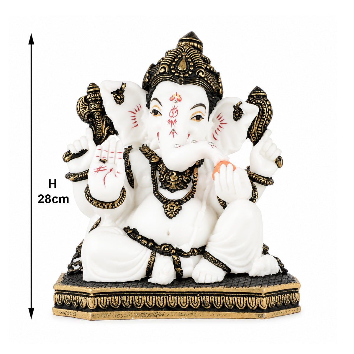 Polyresin Lord Ganesha With White‑Coloured Mouse Idol
