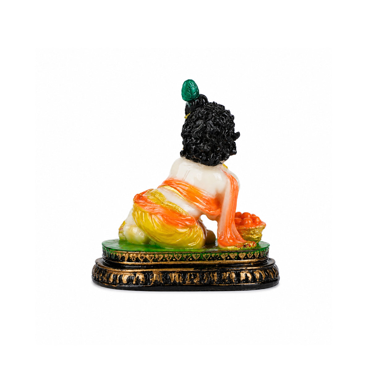 The Writershub Baby Krishna Makhan Chor Crawling with Butter Pot Resin Statue