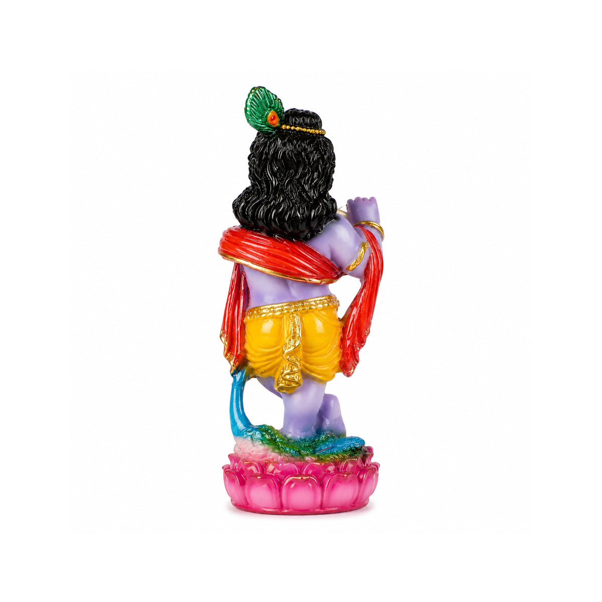 The Writershub Purple Skin Baby Krishna Standing on Lotus Base Resin Statue