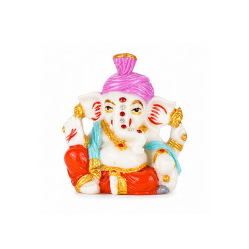 The Writershub Lord Ganesh Idol – Auspicious Multicolour Resin Ganesha Murti 8.3cm