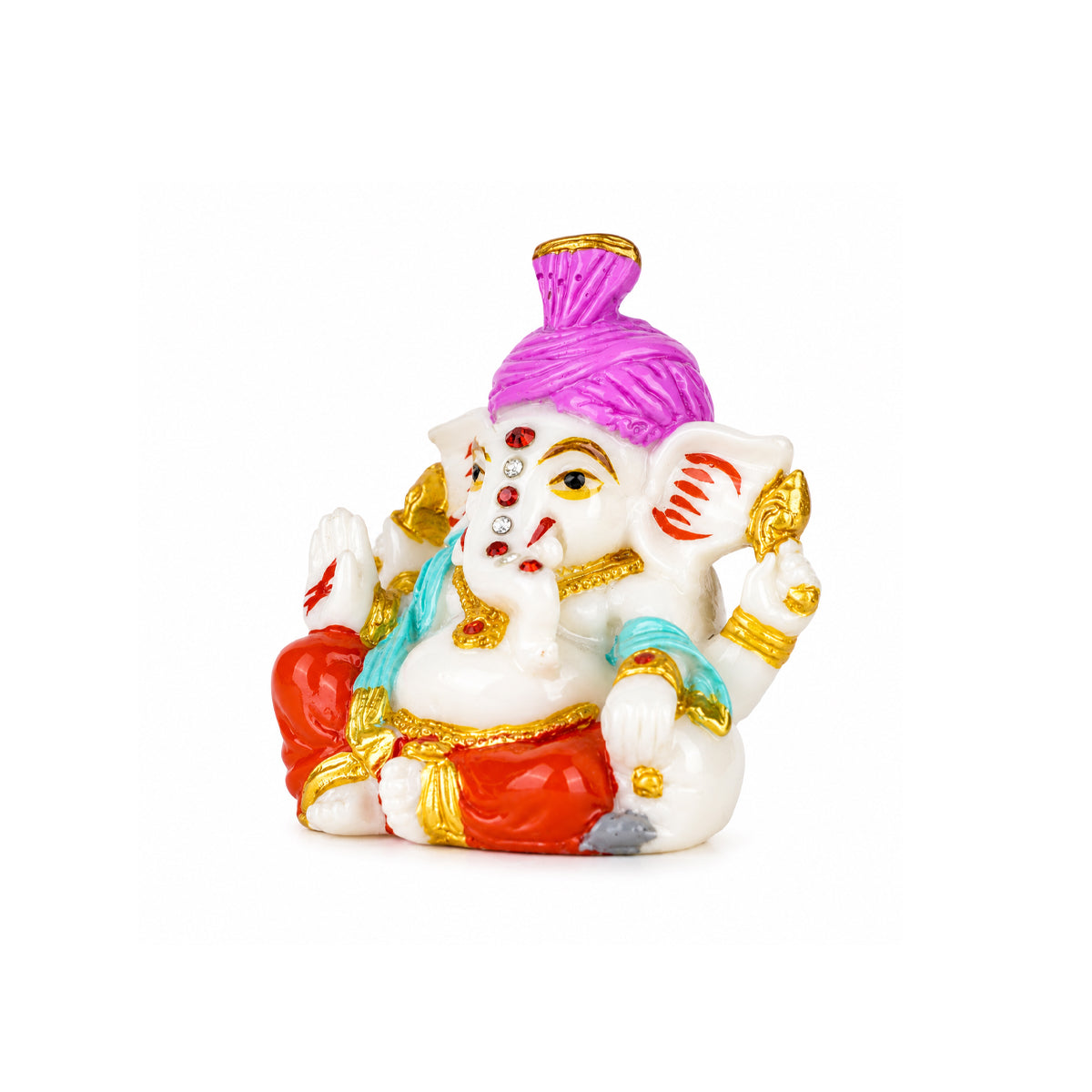 The Writershub Lord Ganesh Idol – Auspicious Multicolour Resin Ganesha Murti 8.3cm
