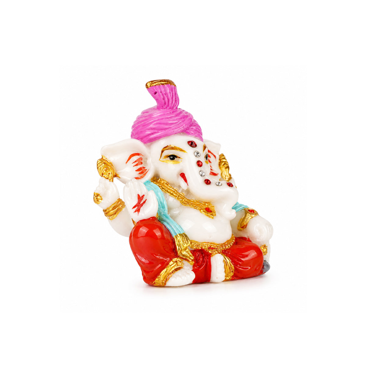 The Writershub Lord Ganesh Idol – Auspicious Multicolour Resin Ganesha Murti 8.3cm