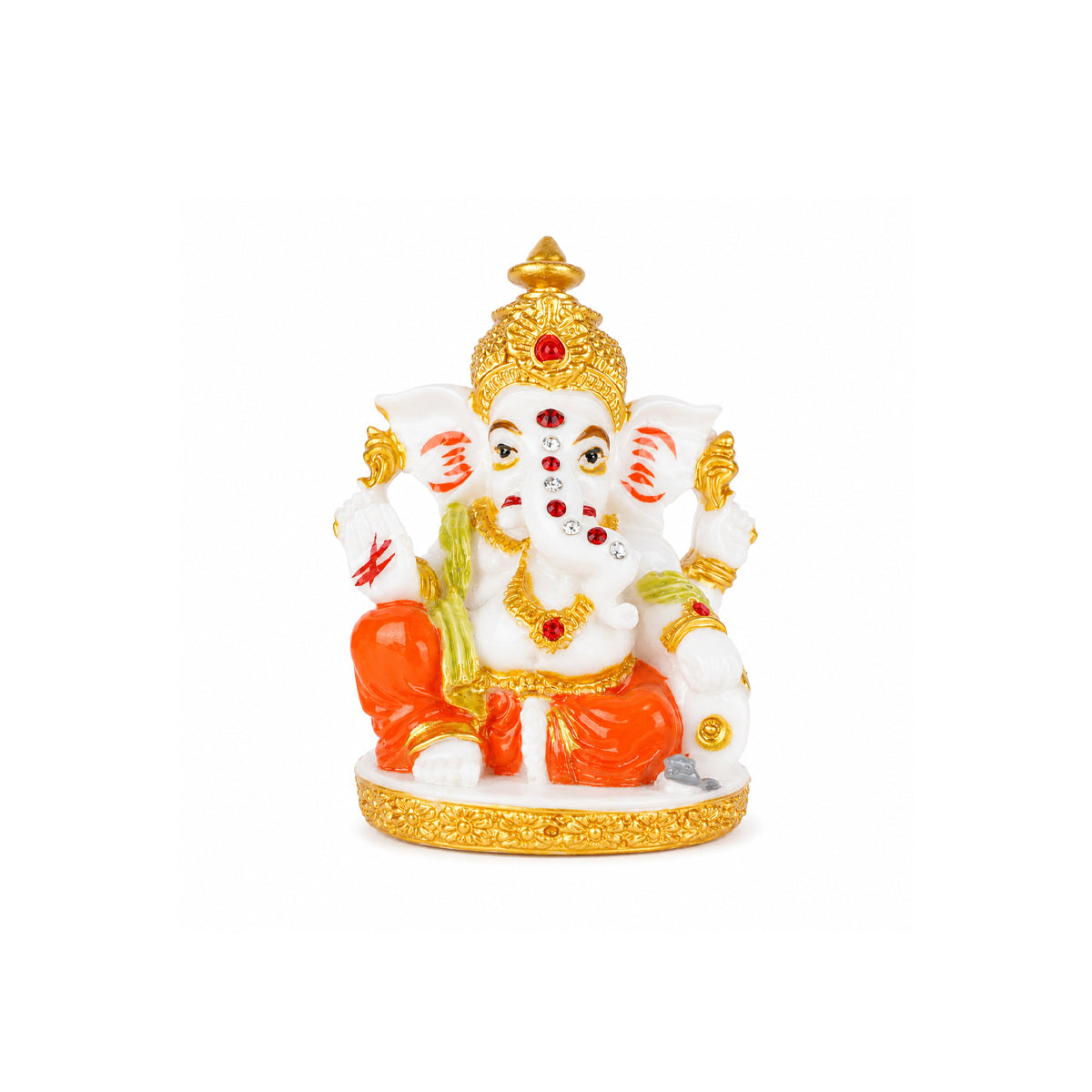 The Writershub Lord Ganesh Idol Traditional Style Resin Ganesha Murti for Pooja Room 8.2cm